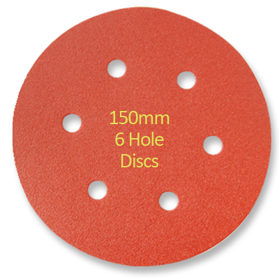 150mm 6 Hole Aluminium Oxide Discs for Wood
