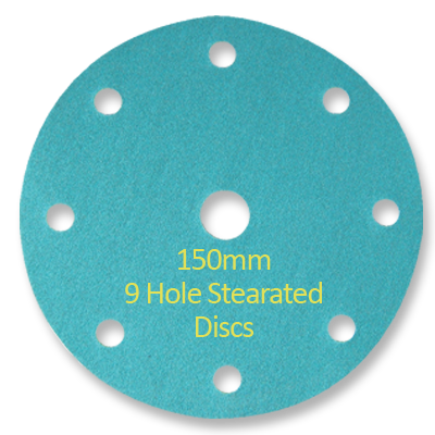 150mm 9 Hole Stearated Alox Discs for Fine Sanding