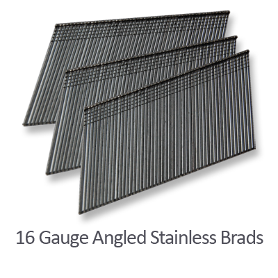 16 Gauge 20deg. Angled Stainless Brads