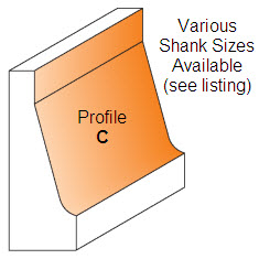 Vertical Raised Panel Router Bits (Profile C)