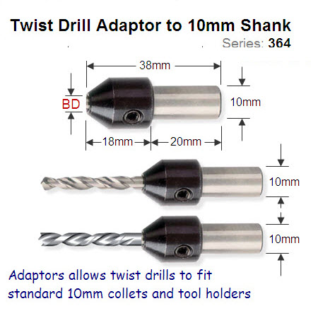 Premium Quality 3mm Adaptor for Twist Drill 364.030.00