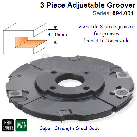 3 Piece 4mm to 15mm Adjustable Grooving Set 694.001.40