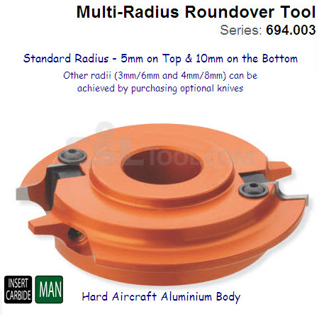 Multiradius (5-10mm) Roundover Cutter Head 694.003.35