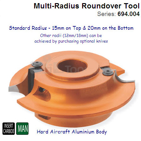 Multiradius (15-20mm) Roundover Cutter Head 694.004.30