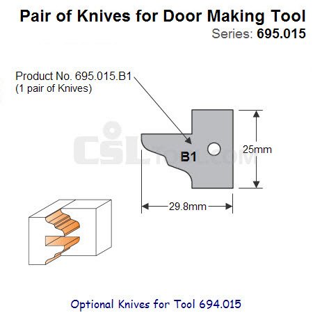 Pair of Knives for Door Making Tool 695.015.B1