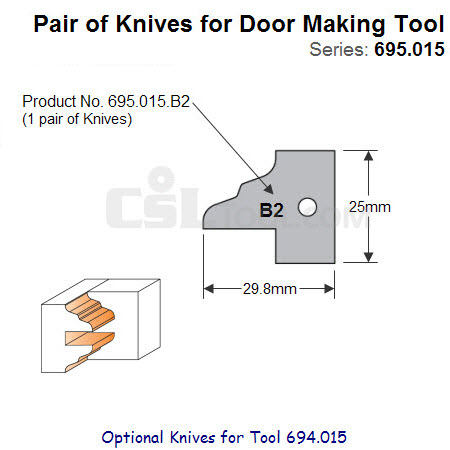 Pair of Knives for Door Making Tool 695.015.B2