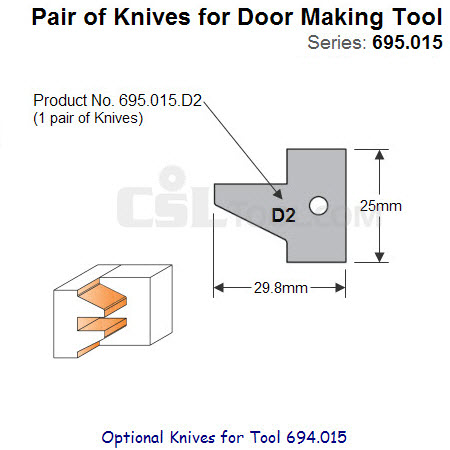 Pair of Knives for Door Making Tool 695.015.D2
