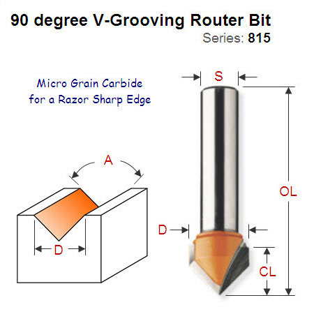 Premium Quality V-Grooving Bit with 90 Degree Angle 815.127.11