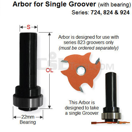 Premium Quality Arbor with Bearing for Single Undercut Groover 724.061.10