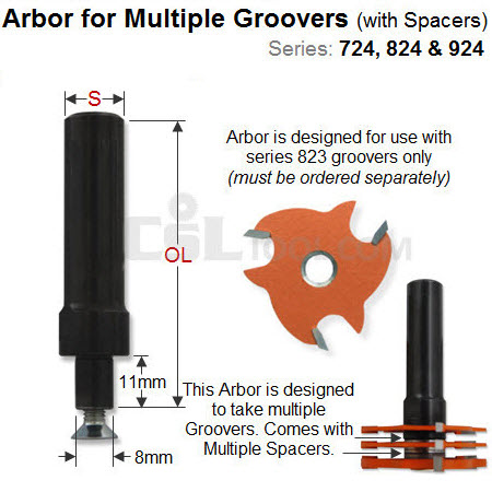 Premium Quality Arbor for Stacked Undercut Groovers 924.082.00