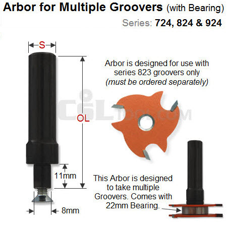 Premium Quality Arbor with Bearing for Stacked Undercut Groovers 824.122.10