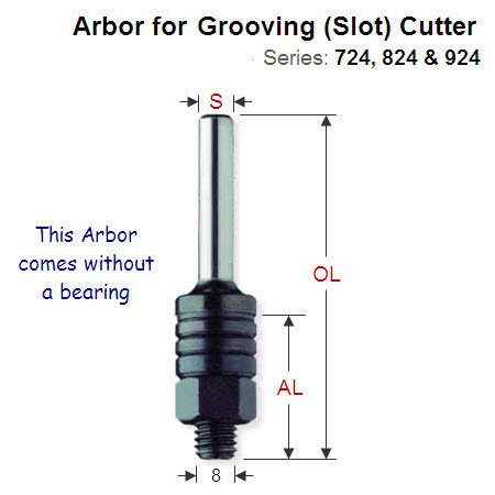 Premium Quality Slot Cutter Arbor without Bearing Bit 724.060.00