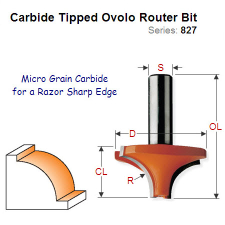 Premium Quality Ovolo Router Bit 827.050.11