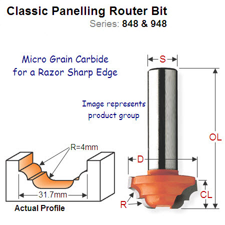 Premium Quality Classic Panelling Router Bit 848.817.11