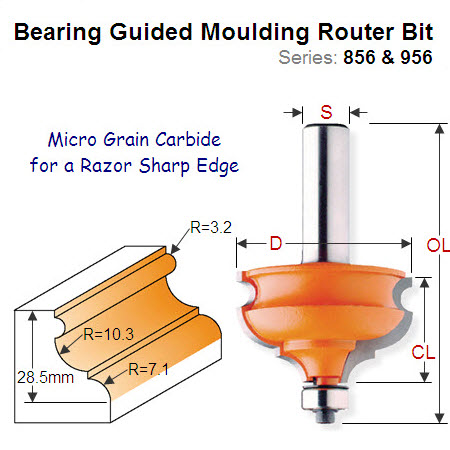 Premium Quality Bearing Guided Moulding Router Bit 856.501.11