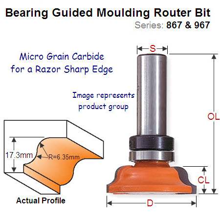 Premium Quality Bearing Guided Moulding Router Bit 867.503.11B