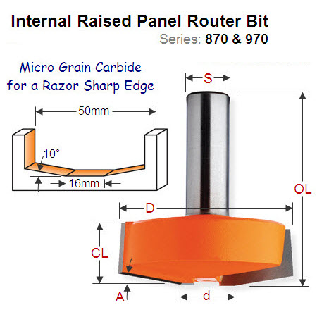 Premium Quality Raised Panel Router Bit 870.502.11