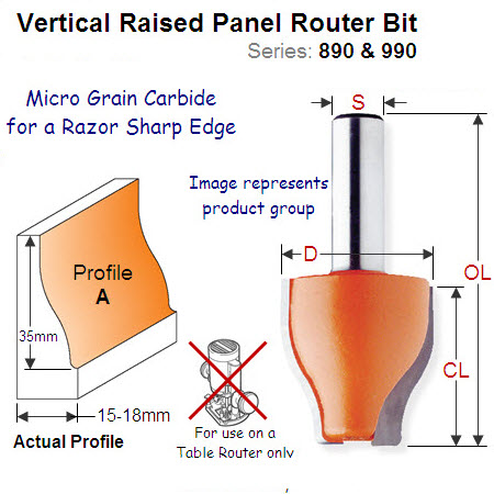 Premium Quality Vertical Raised Panel Bit-Profile A 890.601.11