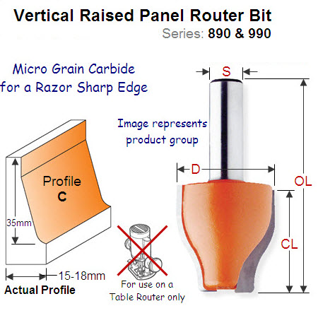 Premium Quality Vertical Raised Panel Bit-Profile C 990.603.11