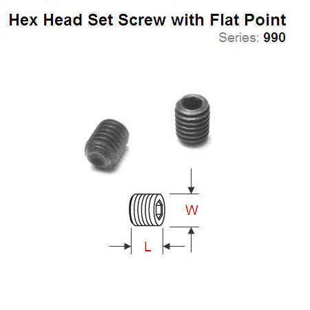Hex Head Set Screw with Flat Point 990.006.00