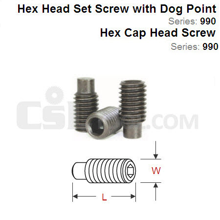 Hex Head Set Screw with Dog Point 990.064.00