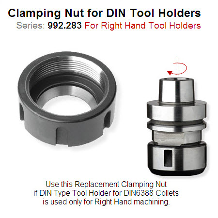 Right Hand ClampingNut for DIN6388 Toolholder 922.283.01