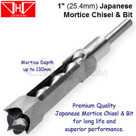1" (25.4mm) Japanese Mortice Chisel and Bit Set