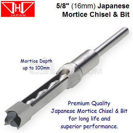 5/8" (16mm) Japanese Mortice Chisel and Bit Set