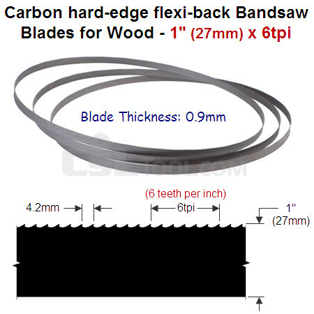 1" Hard edge flexi-back bandsaw blade 6tpi