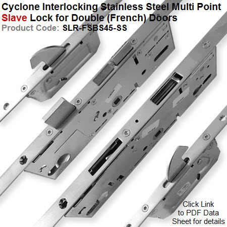 Cyclone Interlocking Stainless Steel Multi Point Slave Lock for Double (French) Doors