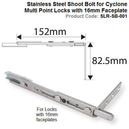 Stainless Steel Shoot Bolt for Cyclone Multi Point Locks