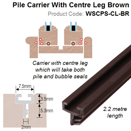 Slide Pile Carrier with Centre Leg Brown WSCPS-CL-BR