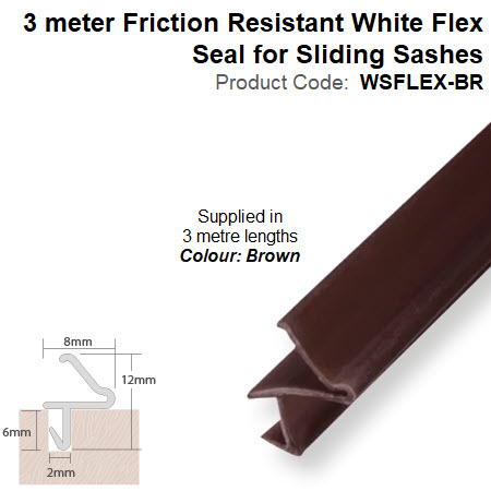 3 meter Friction Resistant White Flex Seal for Sliding Sashes WSFLEX-WH