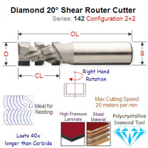 20mm Right Hand 20 Degree Shear Cutting Diamond Tool (2+2) 142.721.61