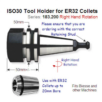 ISO30 Right-Hand Toolholder for ER32 Precision Collet 183.200.01