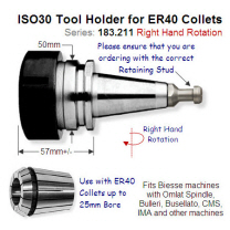 ISO30 Right-Hand Toolholder for ER40 Precision Collet 183.211.01