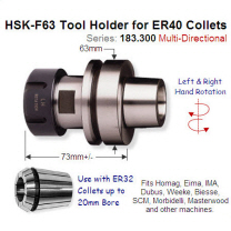 HSK-F63 Multi-directional Toolholder for ER32 Precision Collet 183.300.11