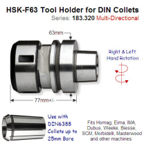 HSK-F63 Right-Hand Toolholder for DIN6388 Precision Collet 183.320.01