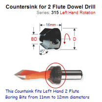 Left Hand Countersink for Lip & Spur and V Groove Boring Bit 315.220.12