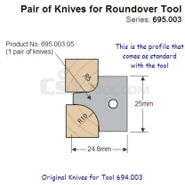 Pair of 5/10mm Radius Knives for Roundover Tool 695.003.05