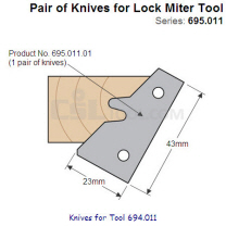 Pair of Knives for 45 Degree Lock Miter Tool 695.011.01