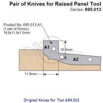 Pair of Knives for Raised Panel Tool 695.013.A1