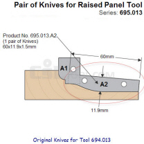 Pair of Knives for Raised Panel Tool 695.013.A2