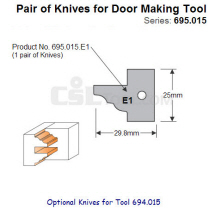 Pair of Knives for Door Making Tool 695.015.E1