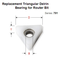 Replacement Triangular Delrin Bearing for Router Cutter 791.043.00