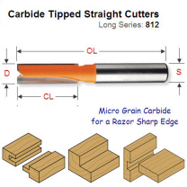 3/8 inch (9.5mm) Premium Quality Straight Router Cutter 812.595.11