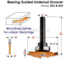 4mm Premium Quality Bearing Guided Undercut Grooving Bit 823.340.11B