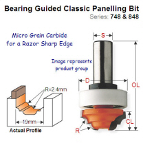 Premium Quality Classic Panelling Router Bit with top bearing 748.191.11B
