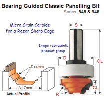 Premium Quality Classic Panelling Router Bit with top bearing 848.817.11B