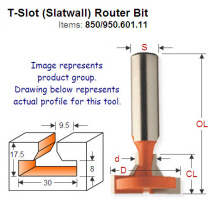 Premium Quality T-Slot (Slatwall) Bit 950.601.11